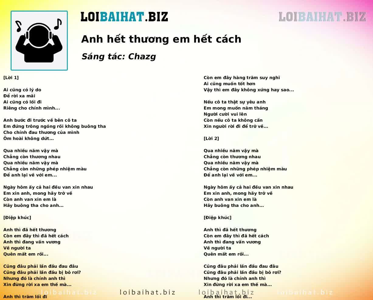 Anh hết thương em hết cách