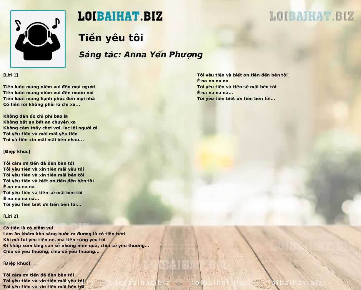 Tiền yêu tôi