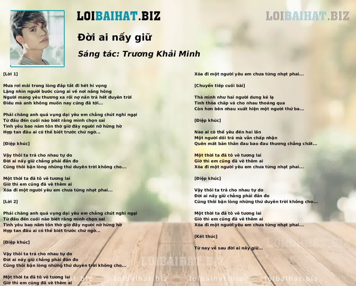 Đời ai nấy giữ