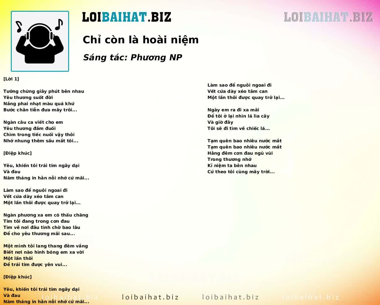 Chỉ còn là hoài niệm