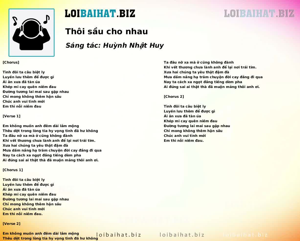Thôi sầu cho nhau