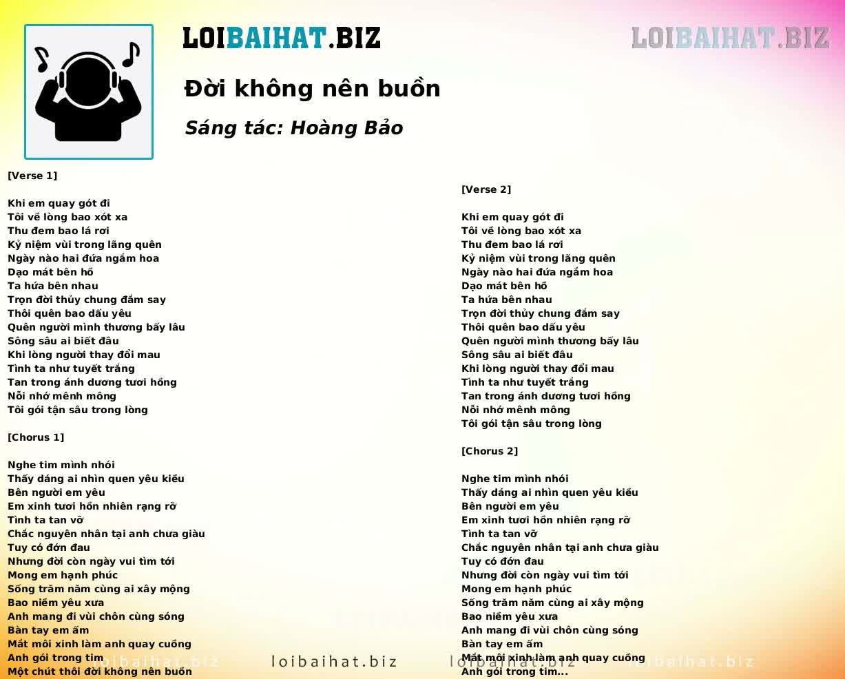 Đời không nên buồn