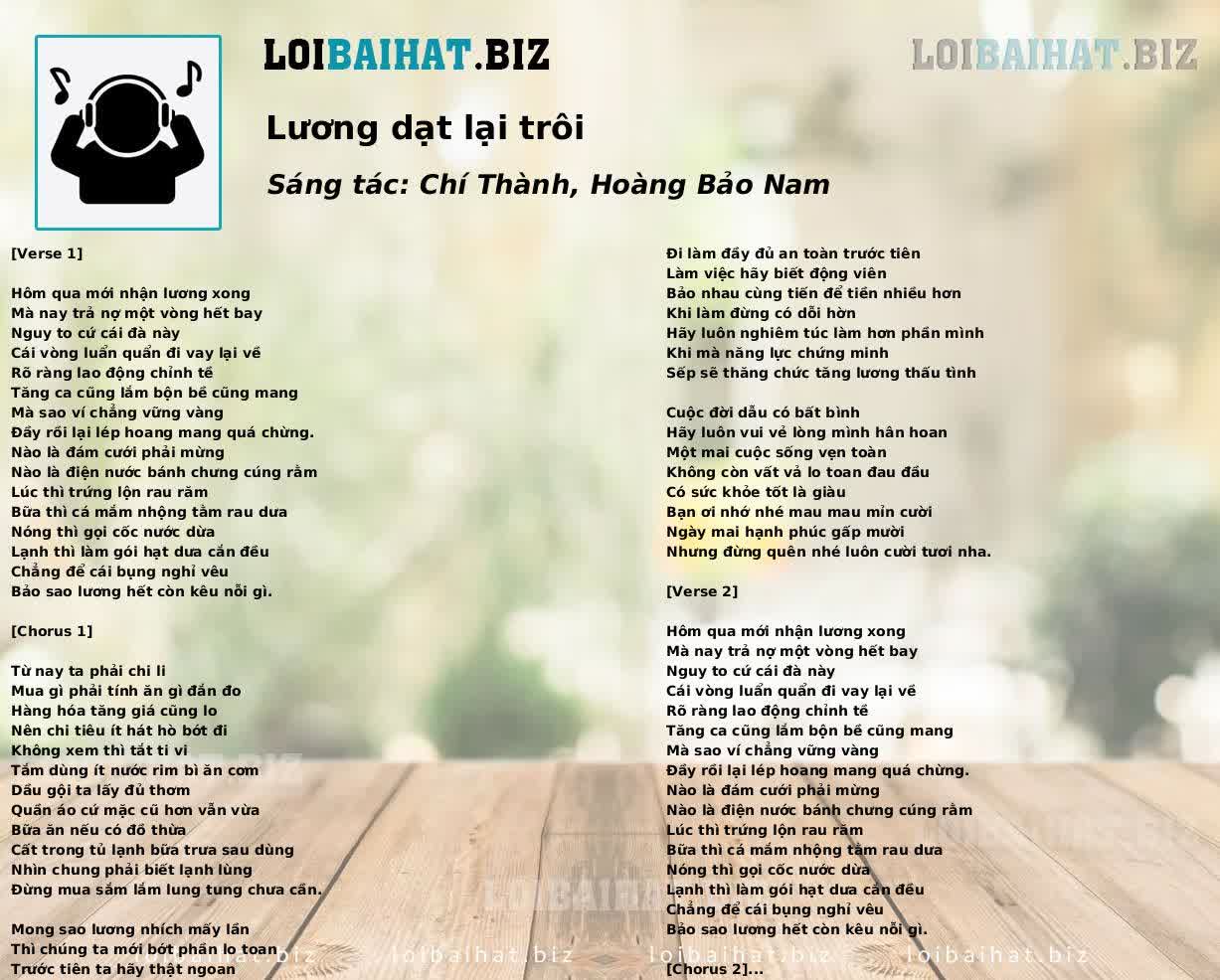 Lương dạt lại trôi
