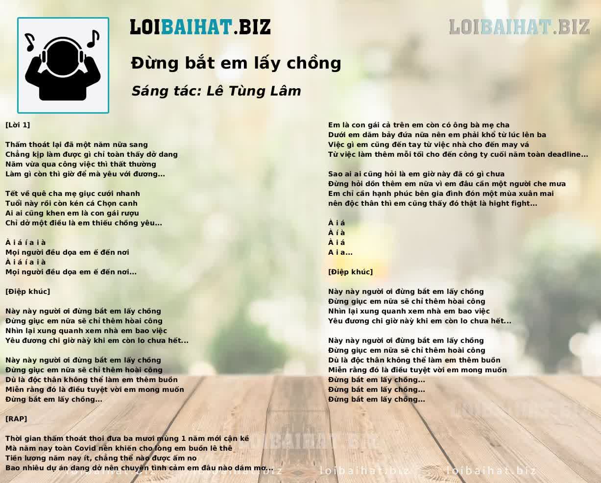 Đừng bắt em lấy chồng