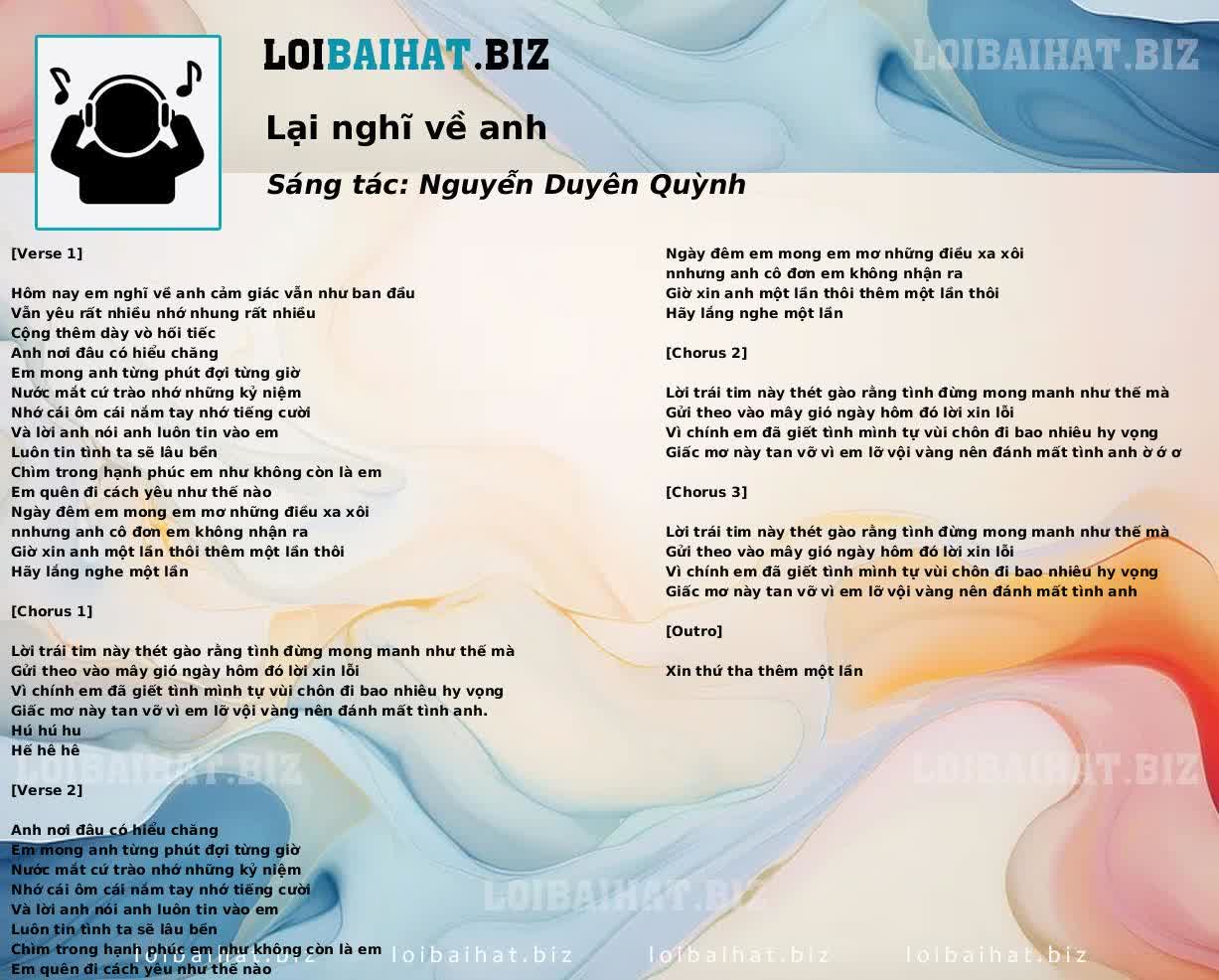 Lại nghĩ về anh