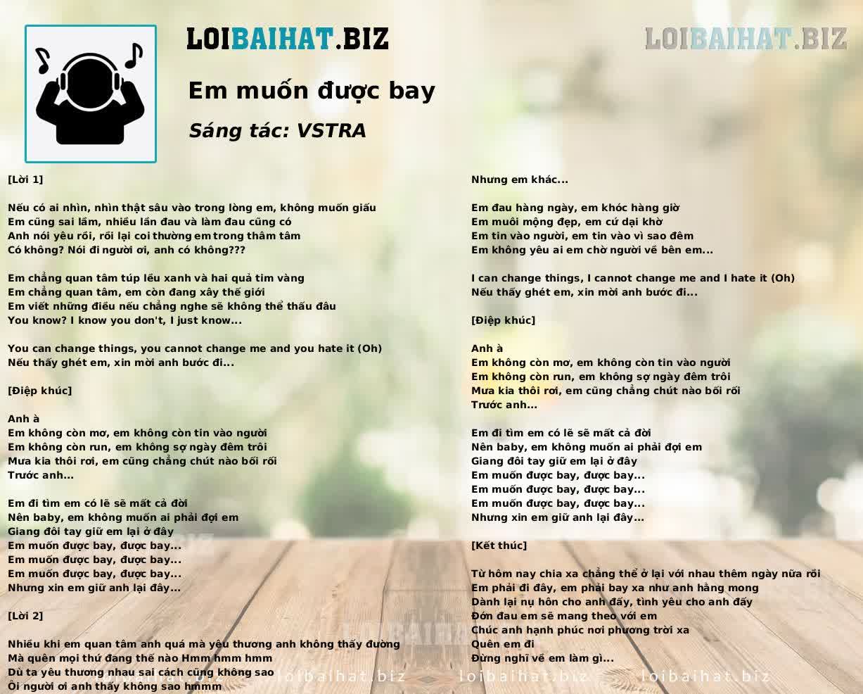 Em muốn được bay