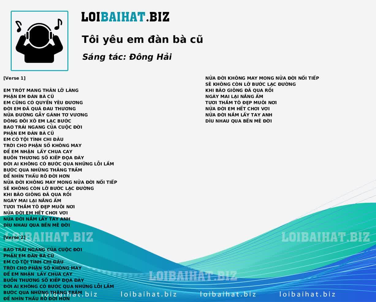 Tôi yêu em đàn bà cũ