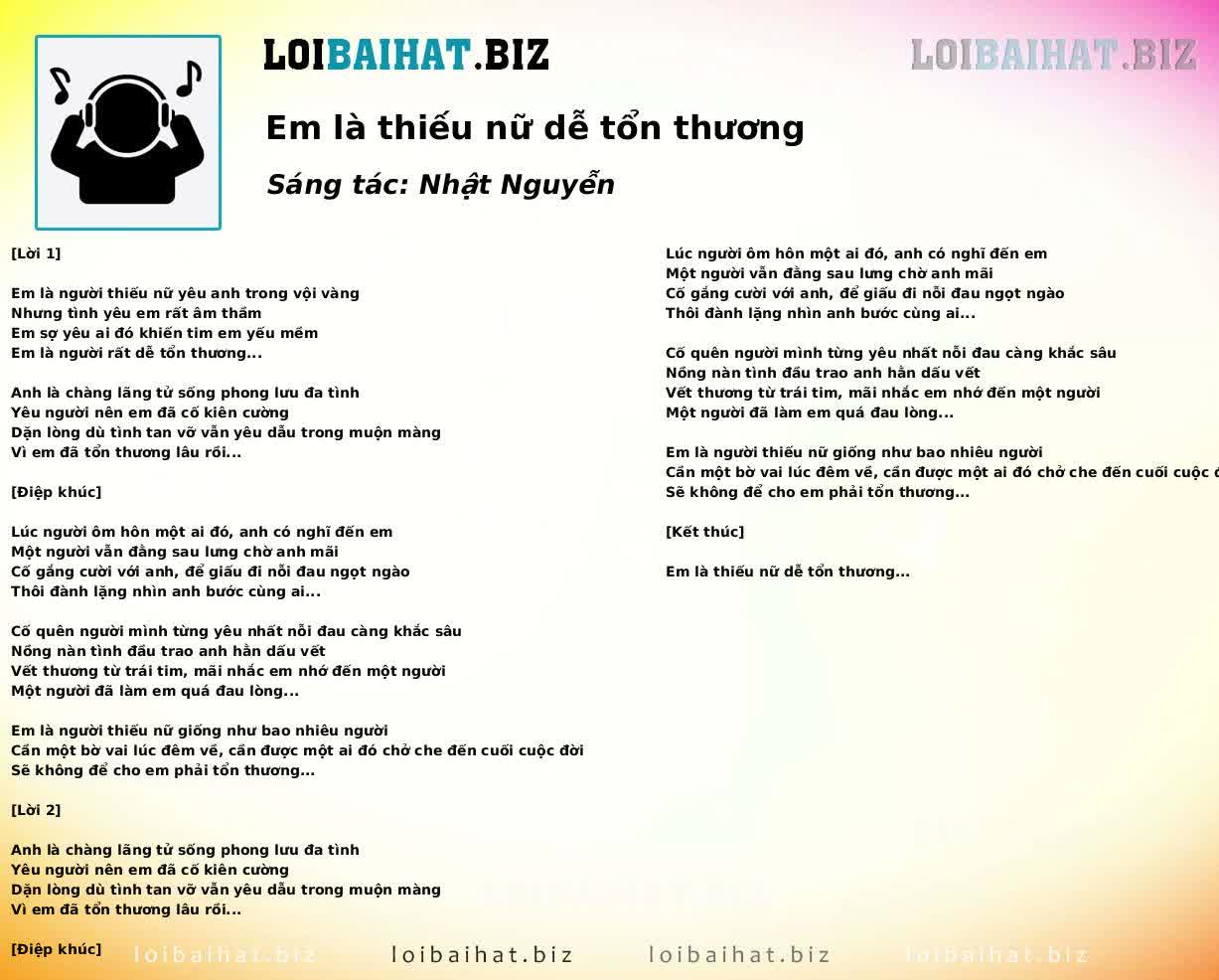 Em là thiếu nữ dễ tổn thương