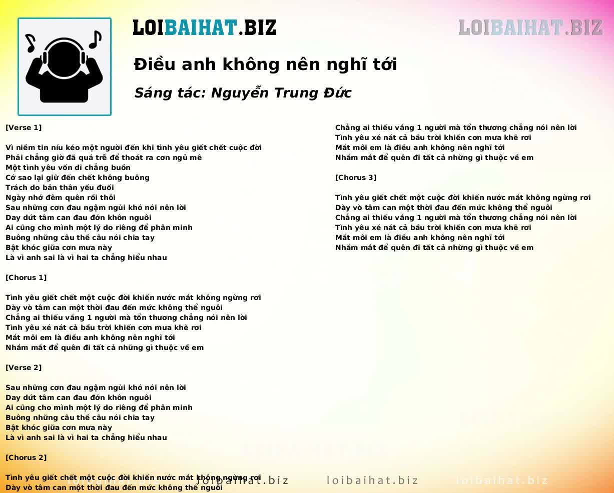 Điều anh không nên nghĩ tới