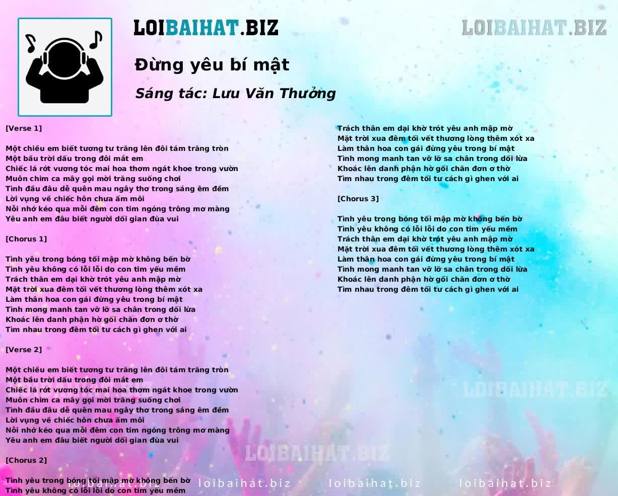 Đừng yêu bí mật