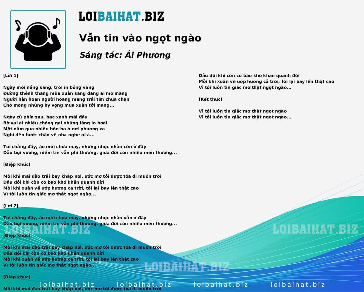 Vẫn tin vào ngọt ngào