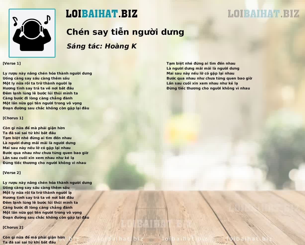 Chén say tiễn người dưng