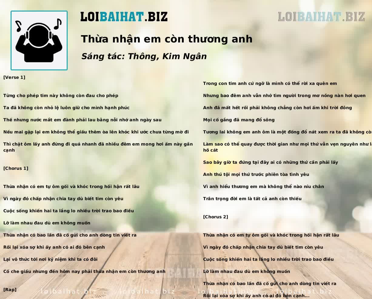 Thừa nhận em còn thương anh