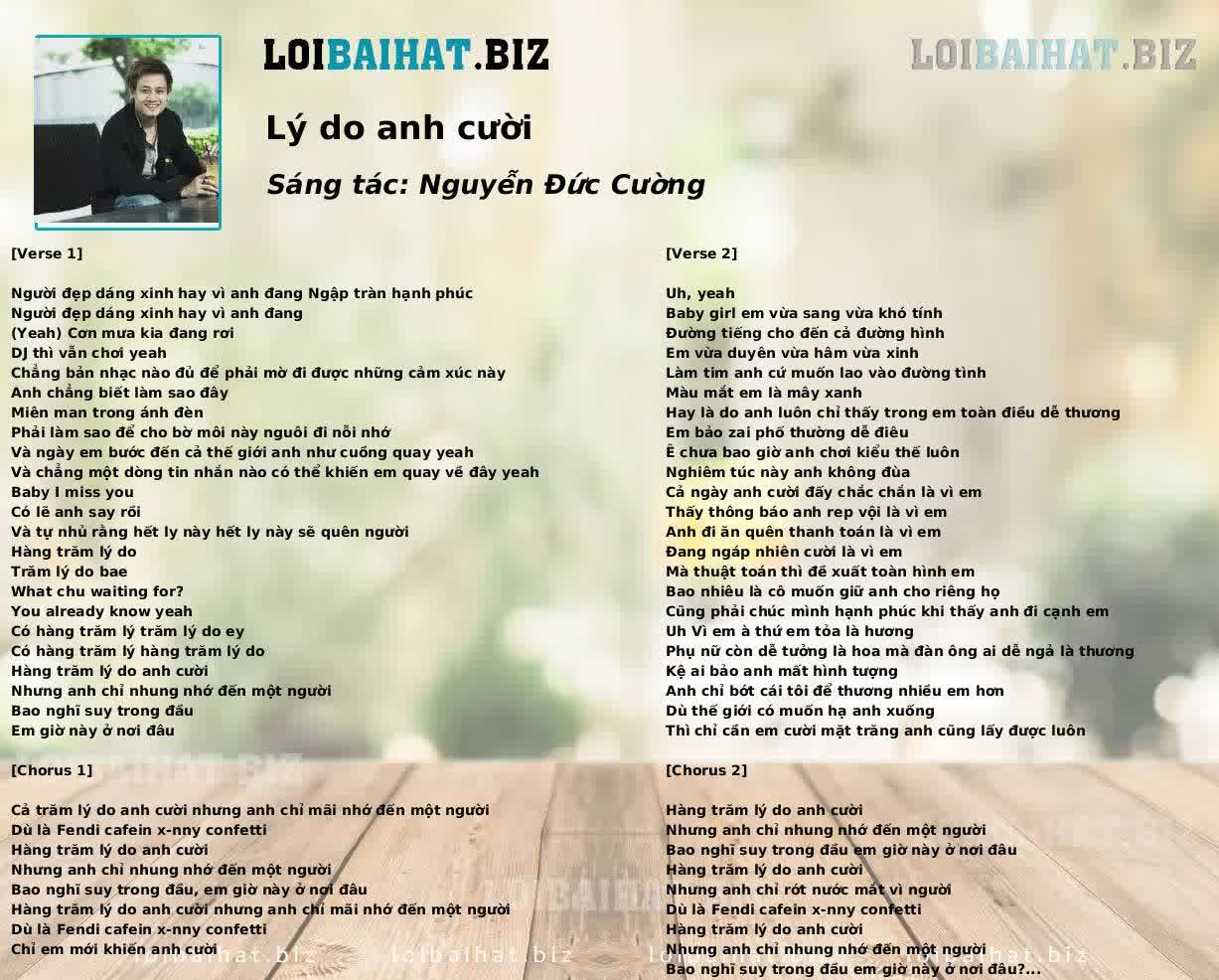 Lý do anh cười