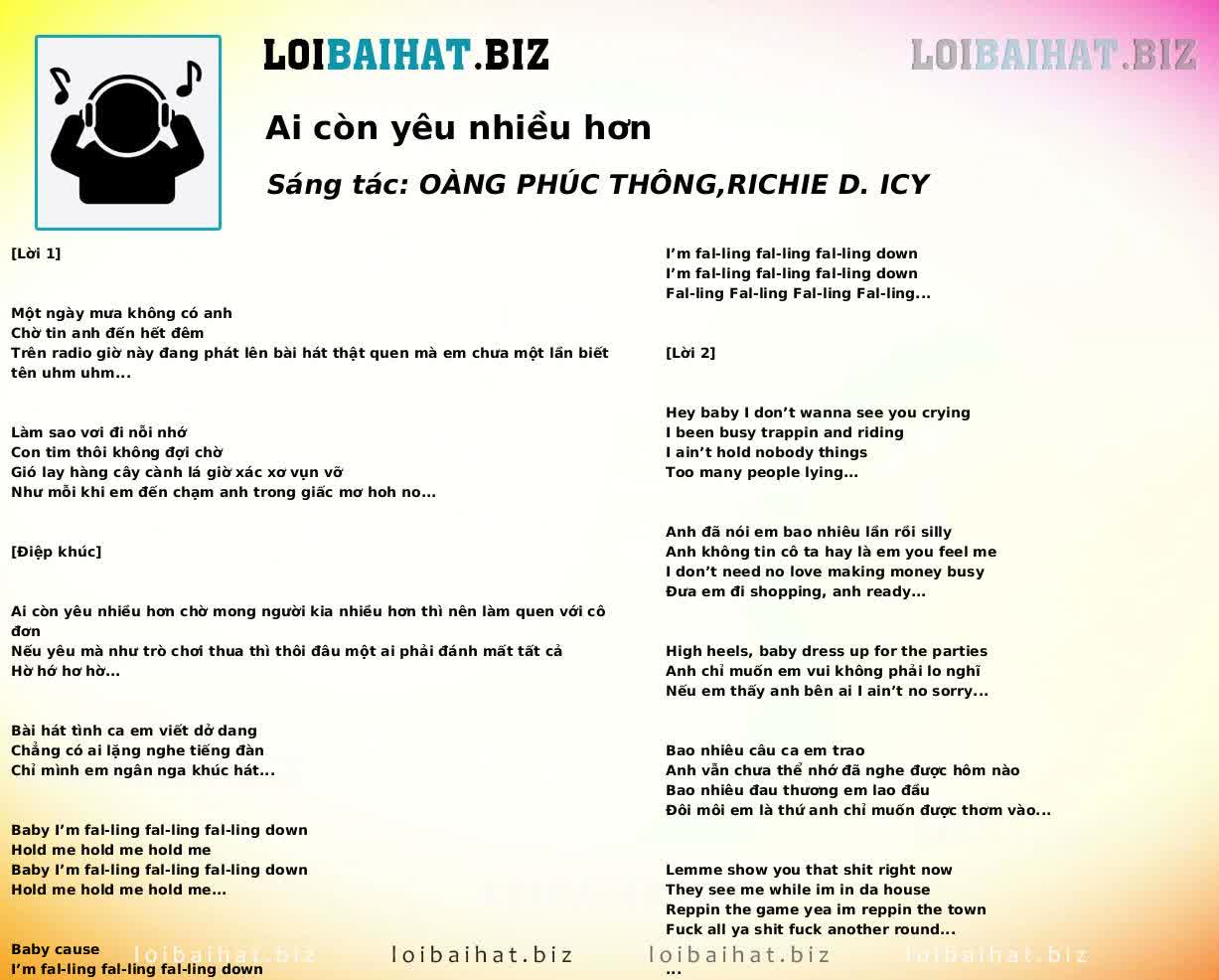 Ai còn yêu nhiều hơn