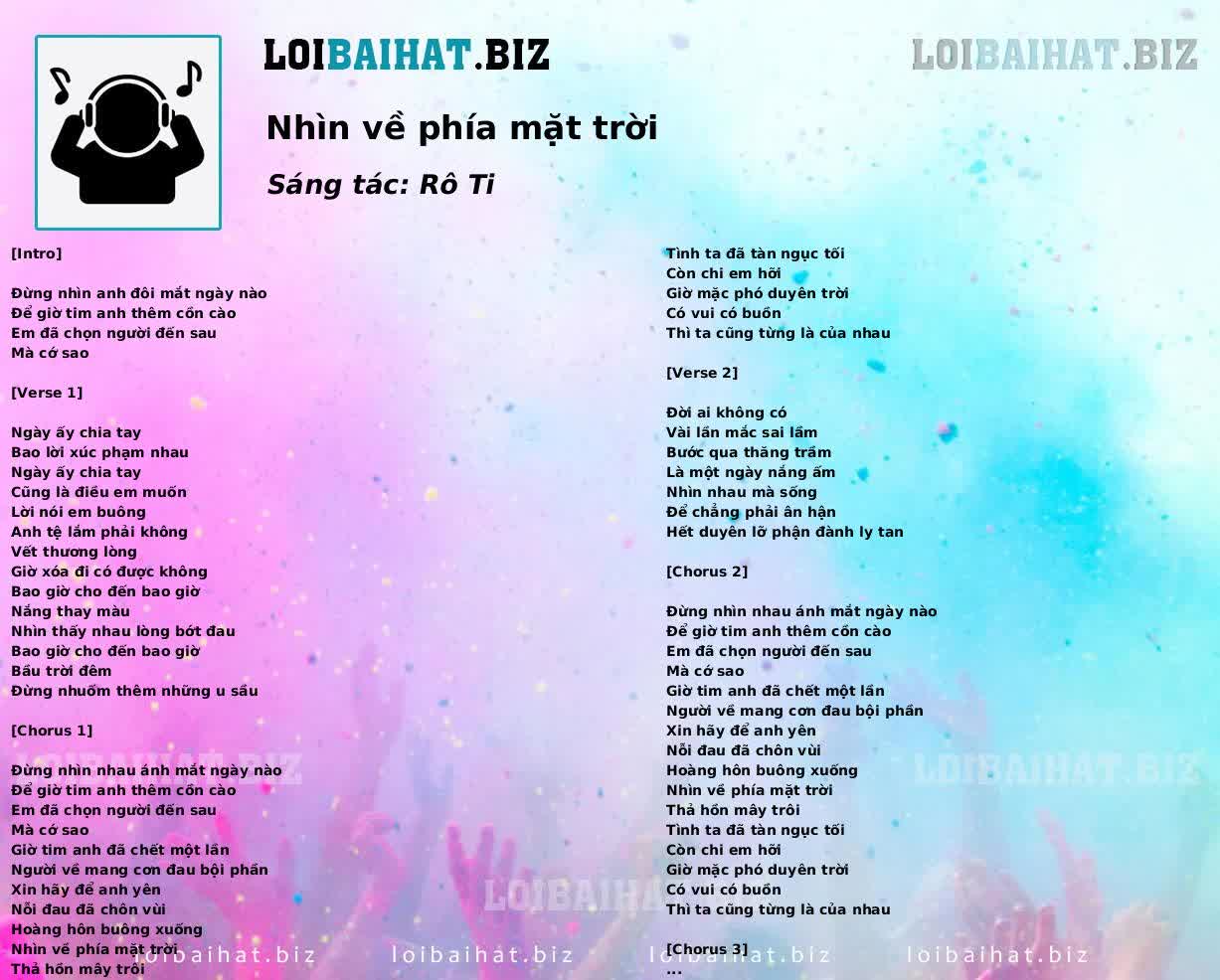 Nhìn về phía mặt trời