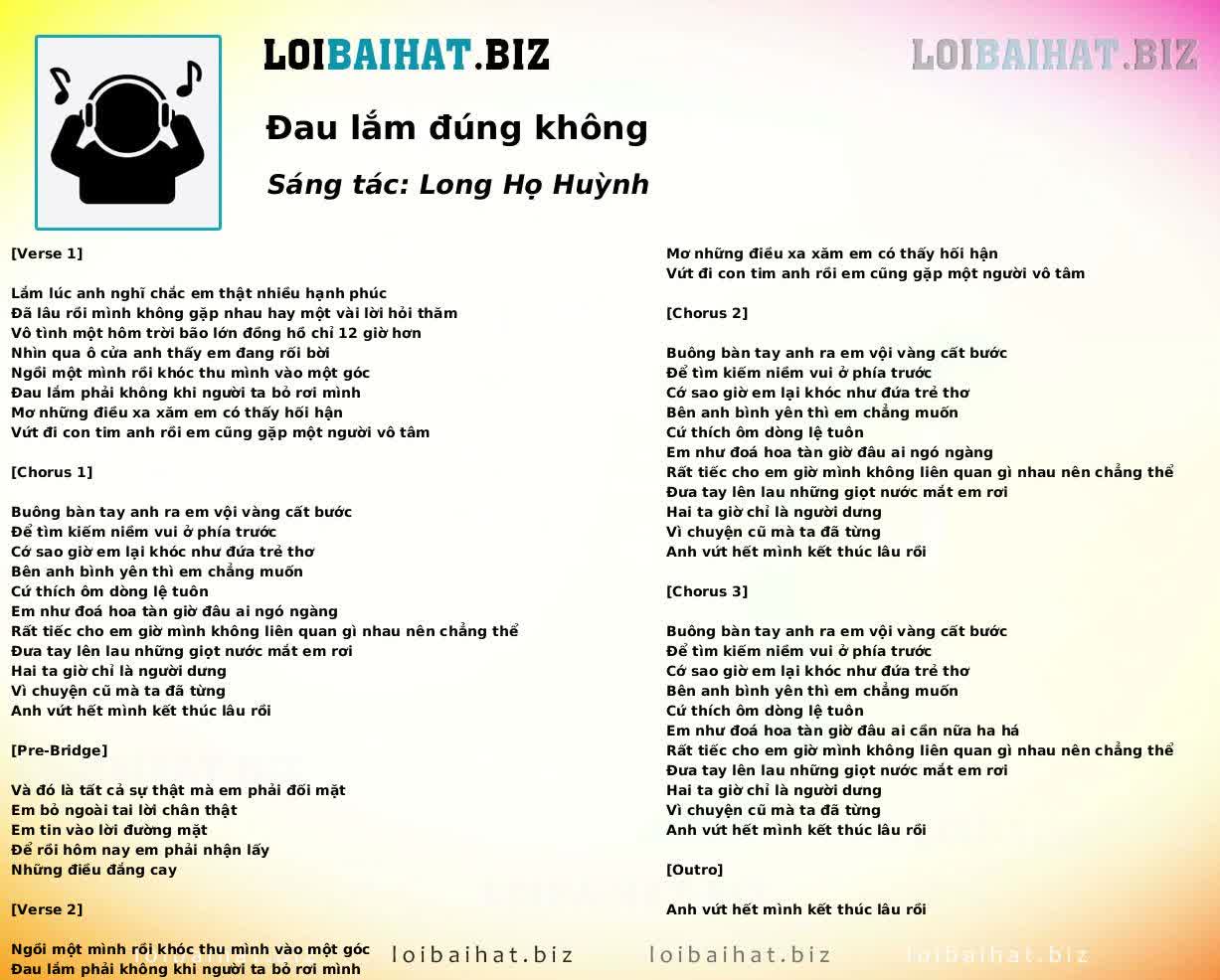 Đau lắm đúng không