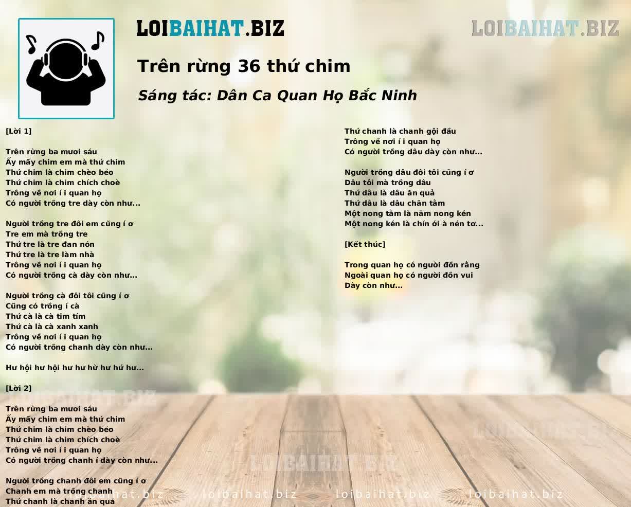 Trên rừng 36 thứ chim