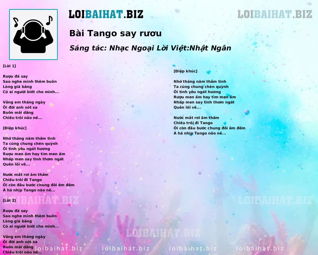 Bài Tango say rươu