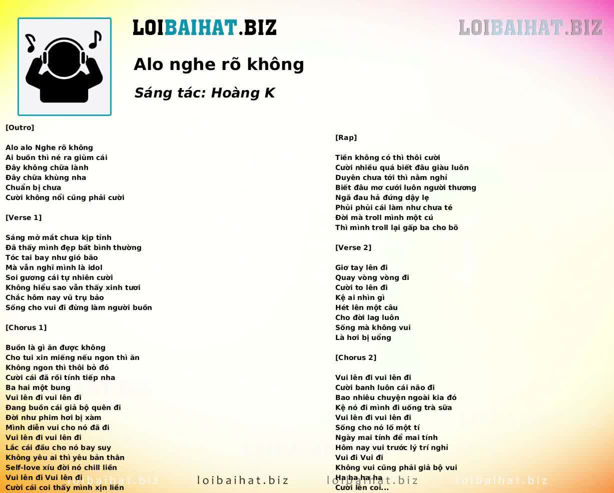 Alo nghe rõ không