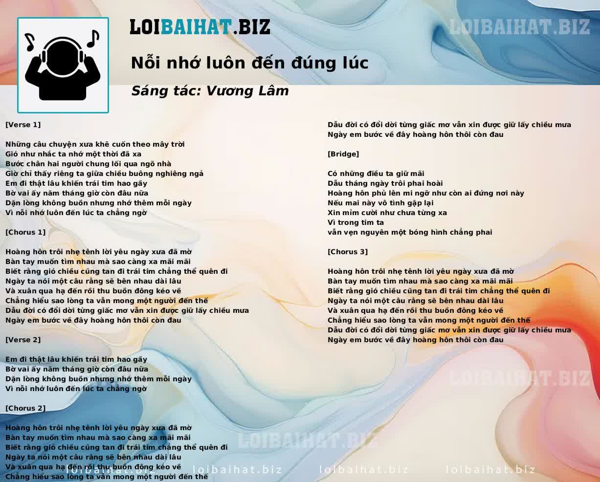 Nỗi nhớ luôn đến đúng lúc