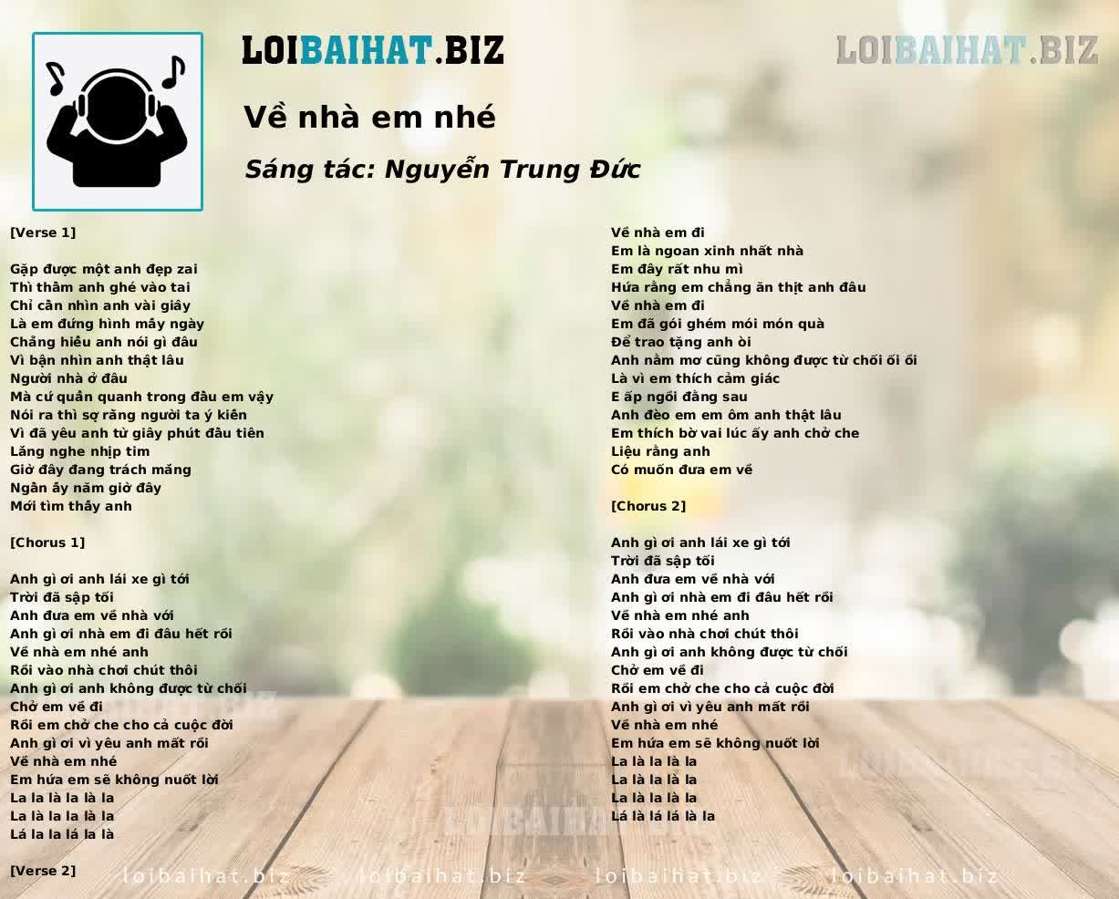 Về nhà em nhé