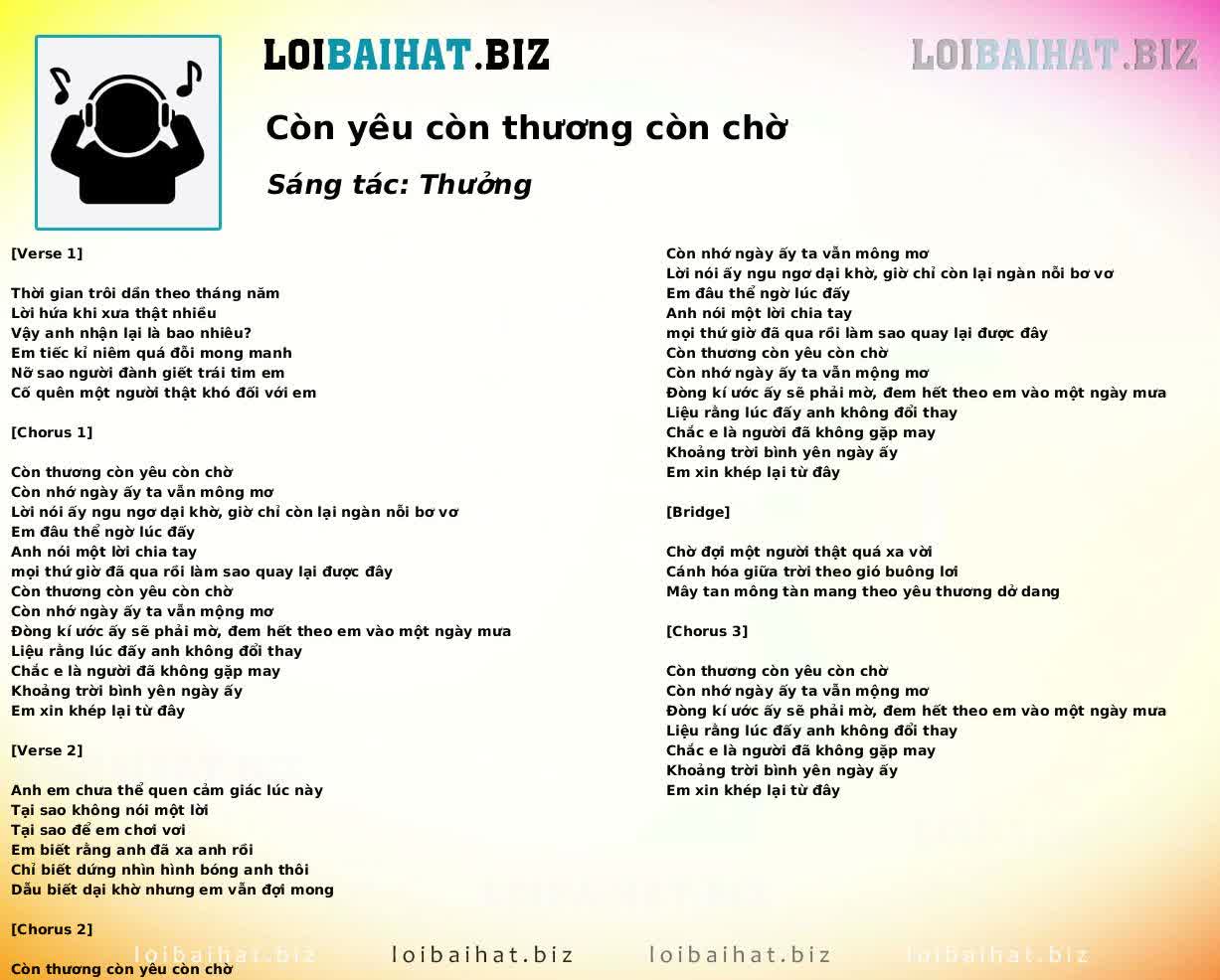 Còn yêu còn thương còn chờ