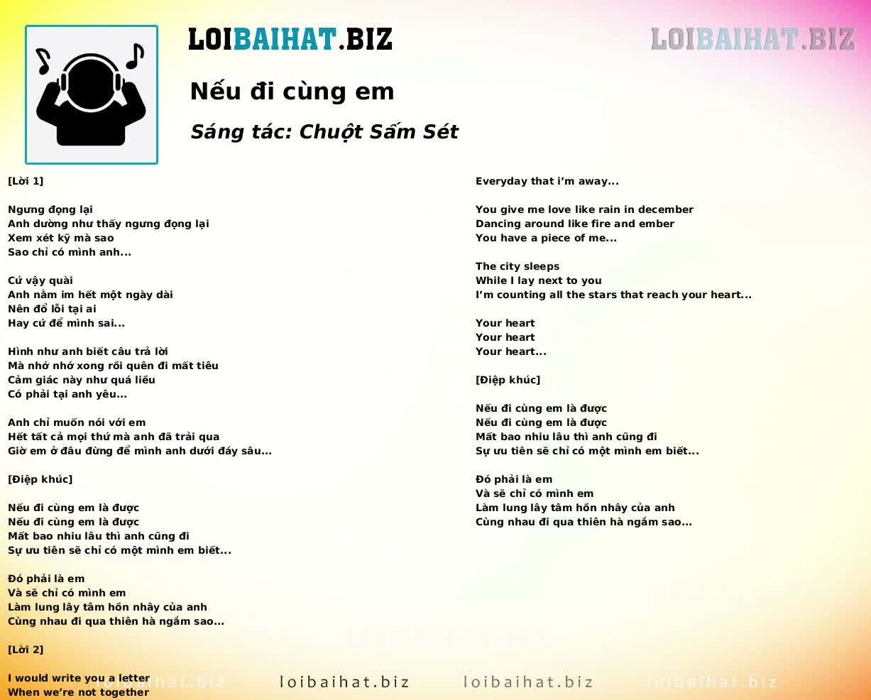 Nếu đi cùng em