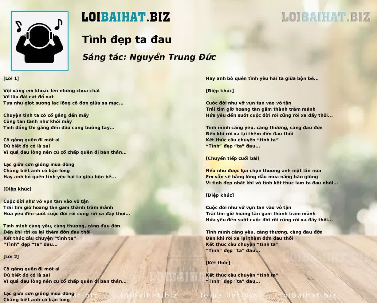 Tình đẹp ta đau