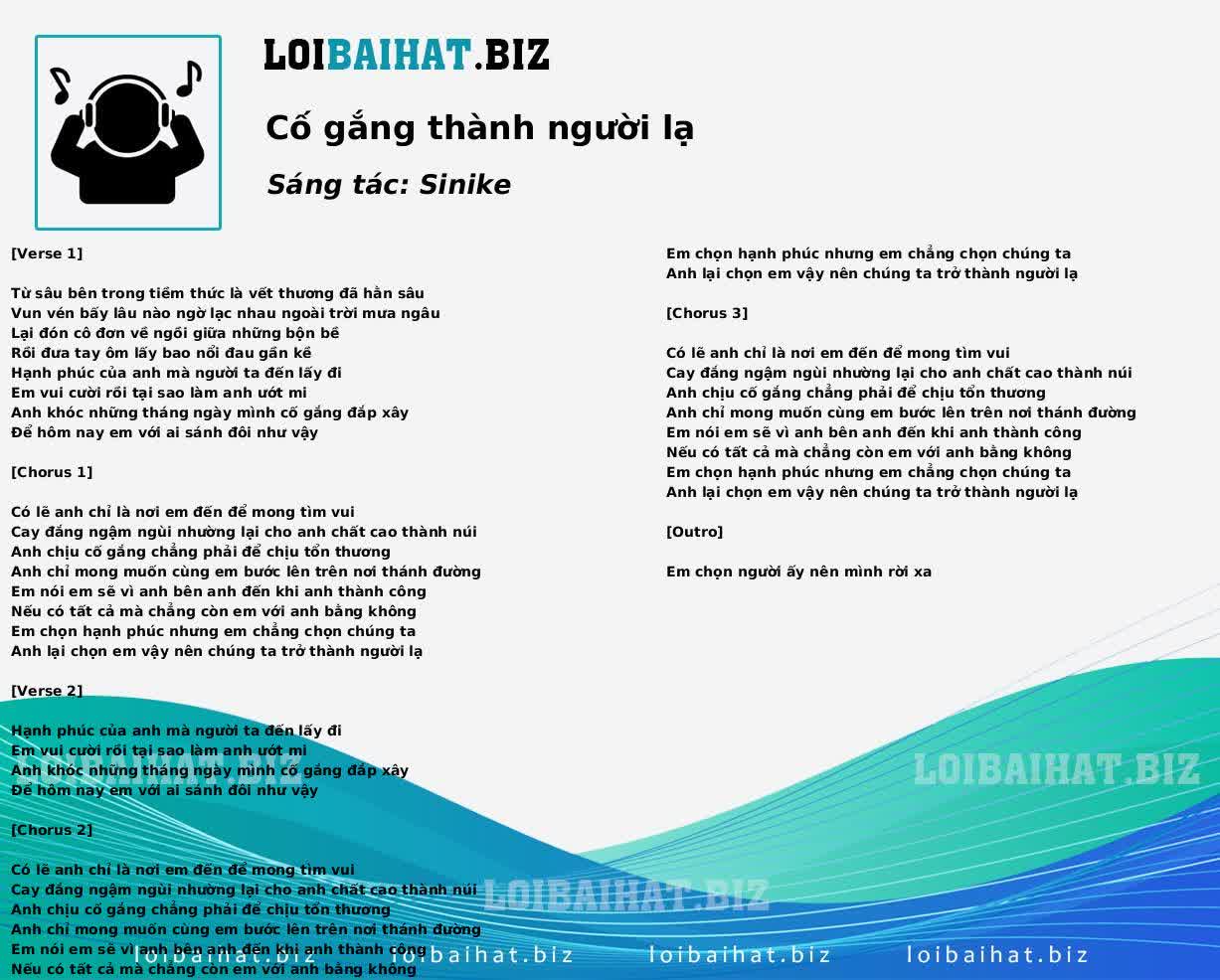 Cố gắng thành người lạ