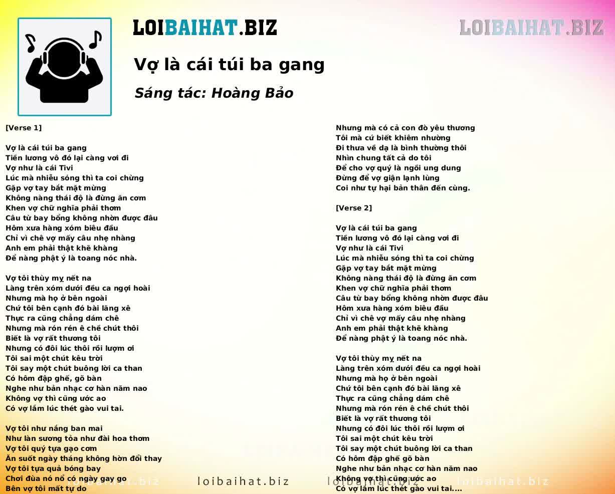 Vợ là cái túi ba gang