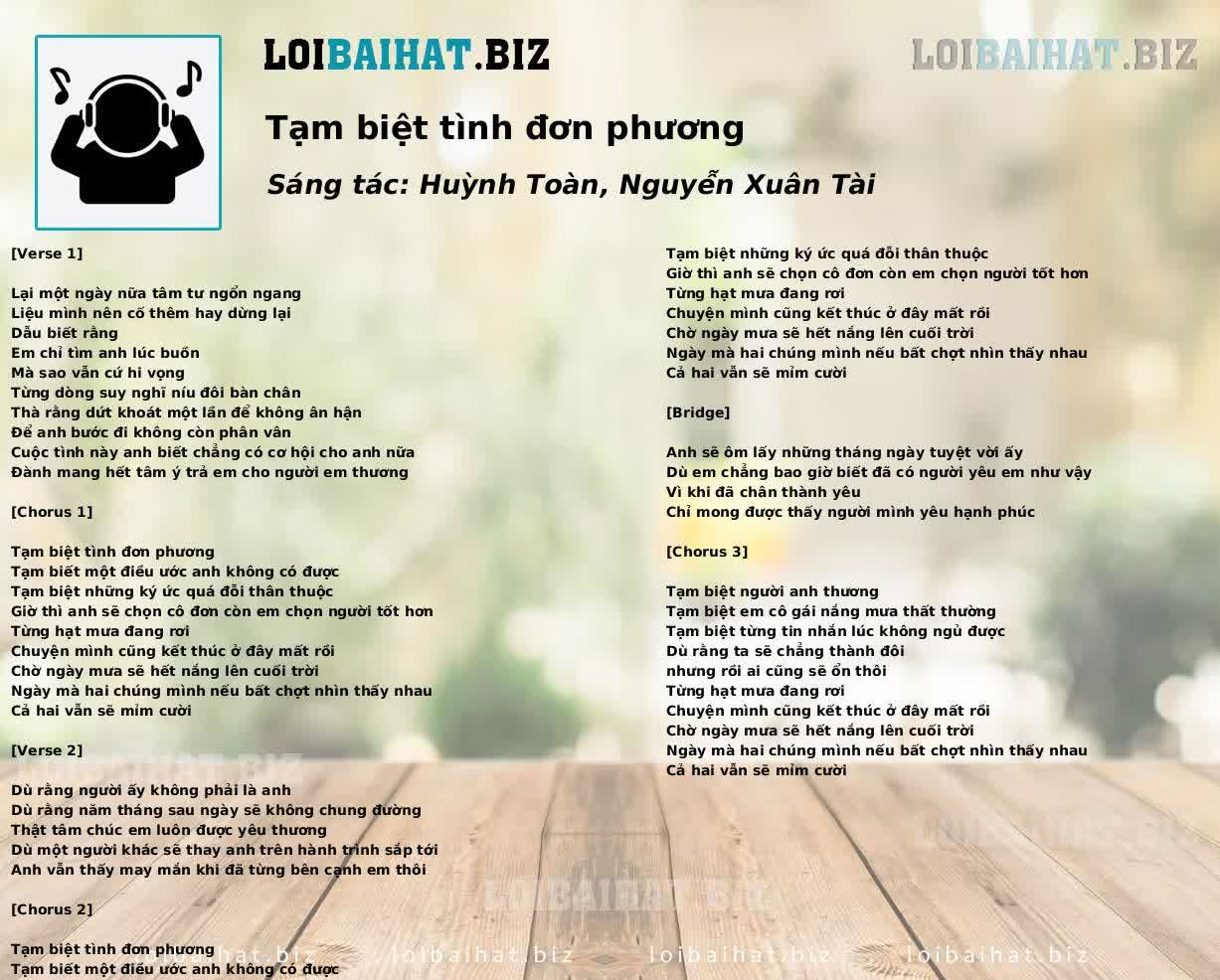 Tạm biệt tình đơn phương