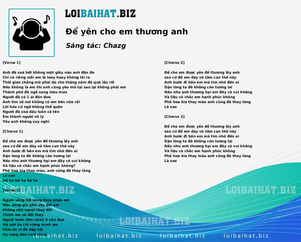 Để yên cho em thương anh