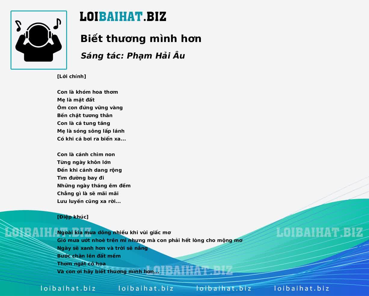Biết thương mình hơn