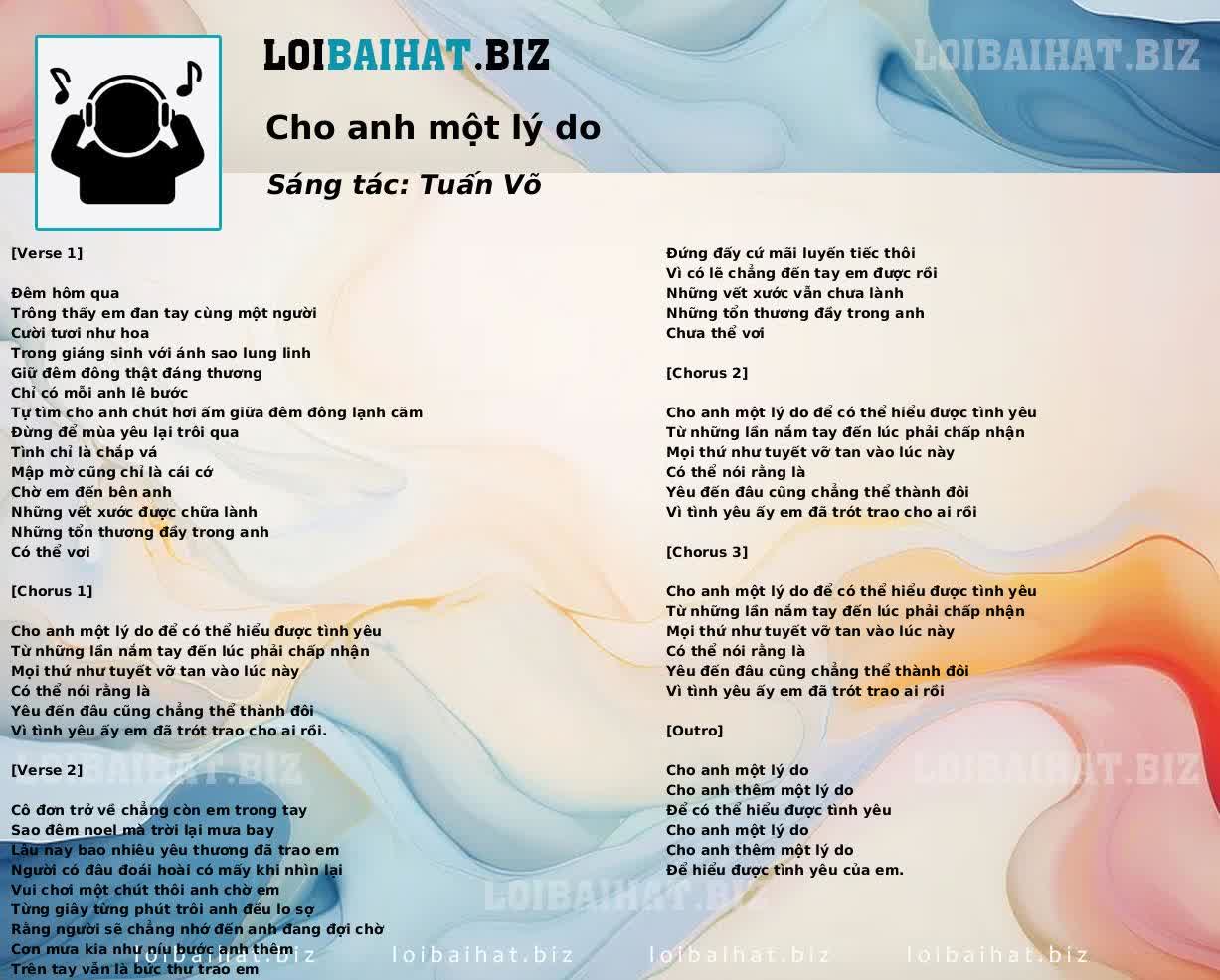 Cho anh một lý do