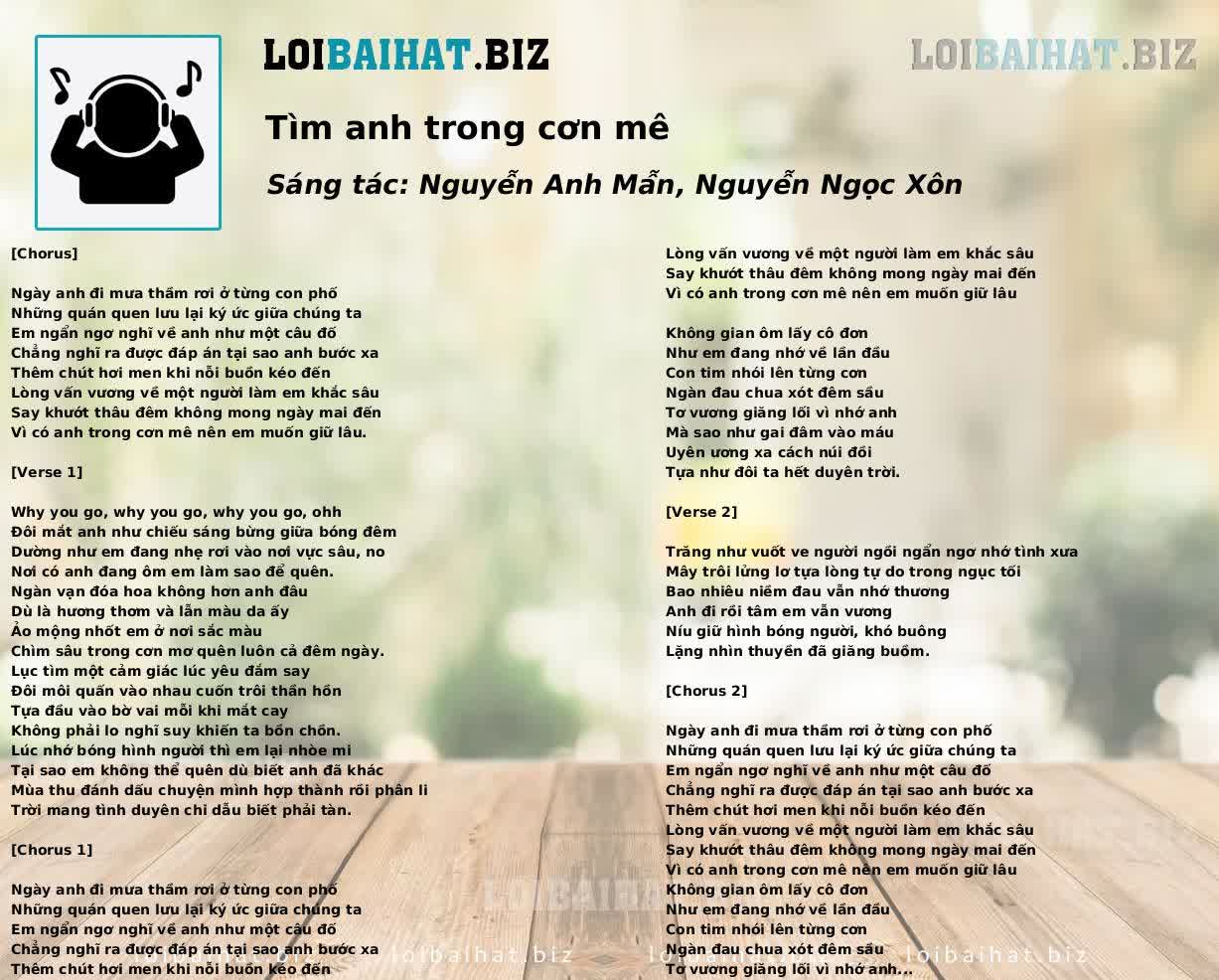 Tìm anh trong cơn mê