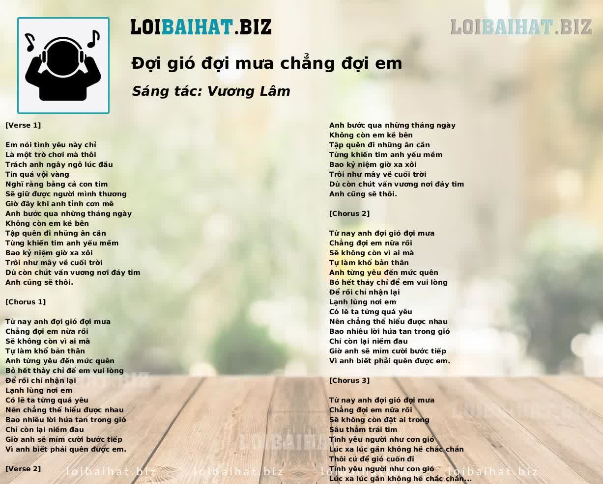 Đợi gió đợi mưa chẳng đợi em