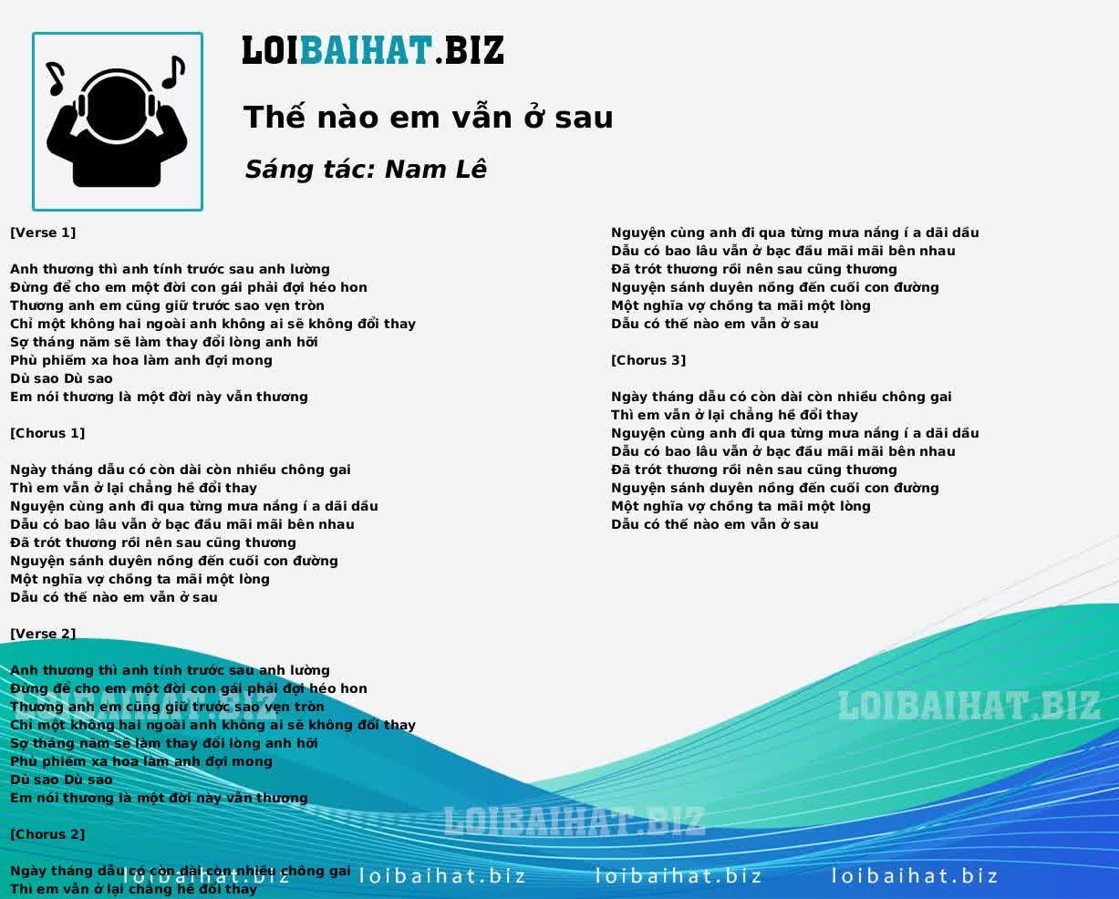 Thế nào em vẫn ở sau