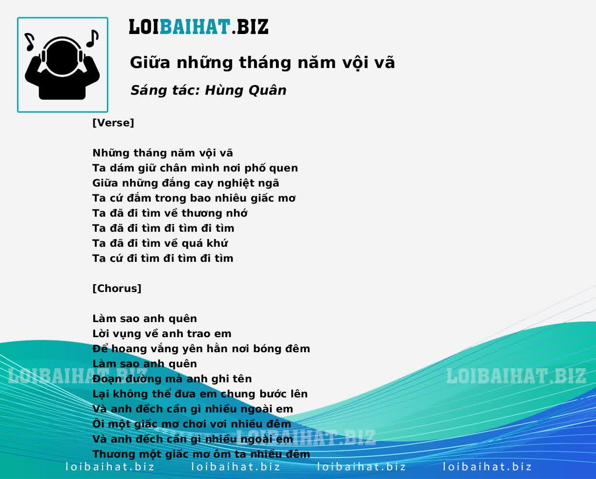 Giữa những tháng năm vội vã