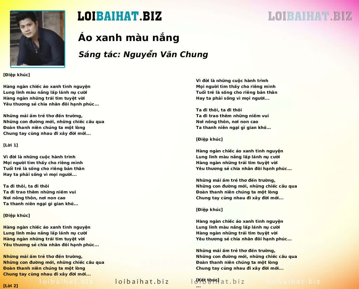 Áo xanh màu nắng