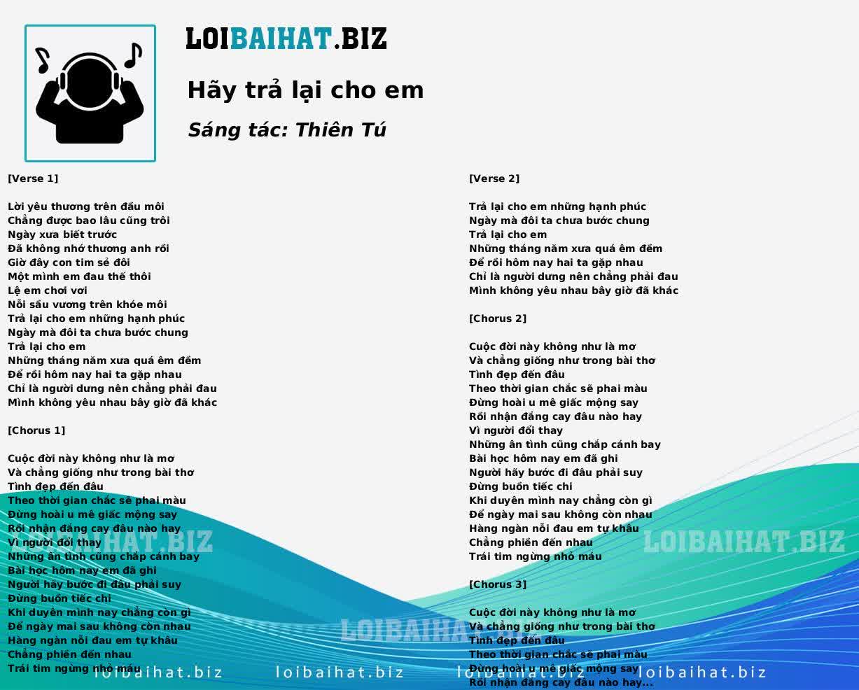 Hãy trả lại cho em