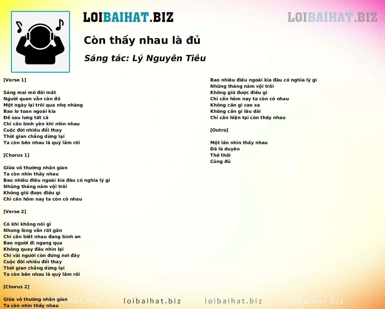 Còn thấy nhau là đủ
