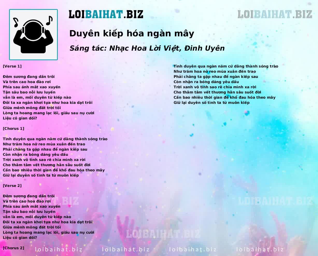 Duyên kiếp hóa ngàn mây