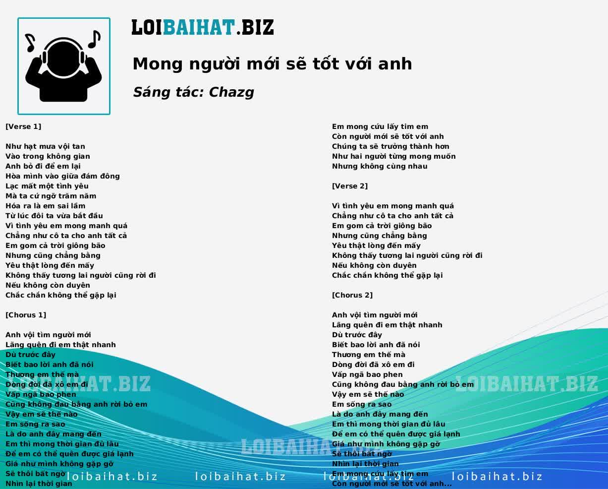 Mong người mới sẽ tốt với anh