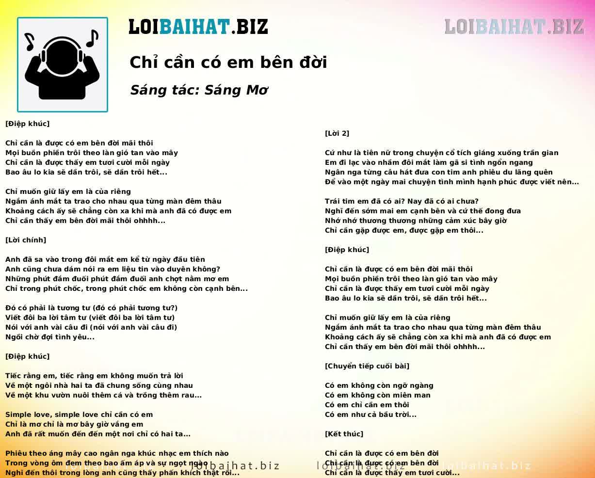 Chỉ cần có em bên đời