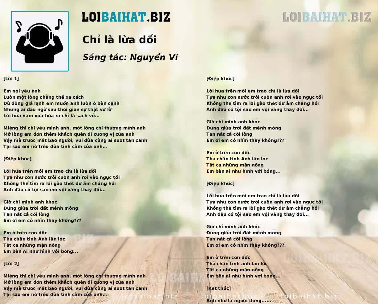 Chỉ là lừa dối