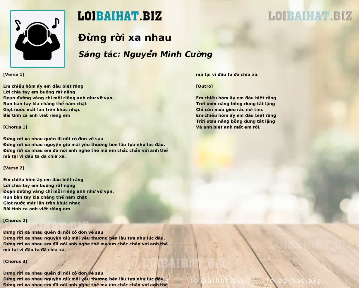 Đừng rời xa nhau