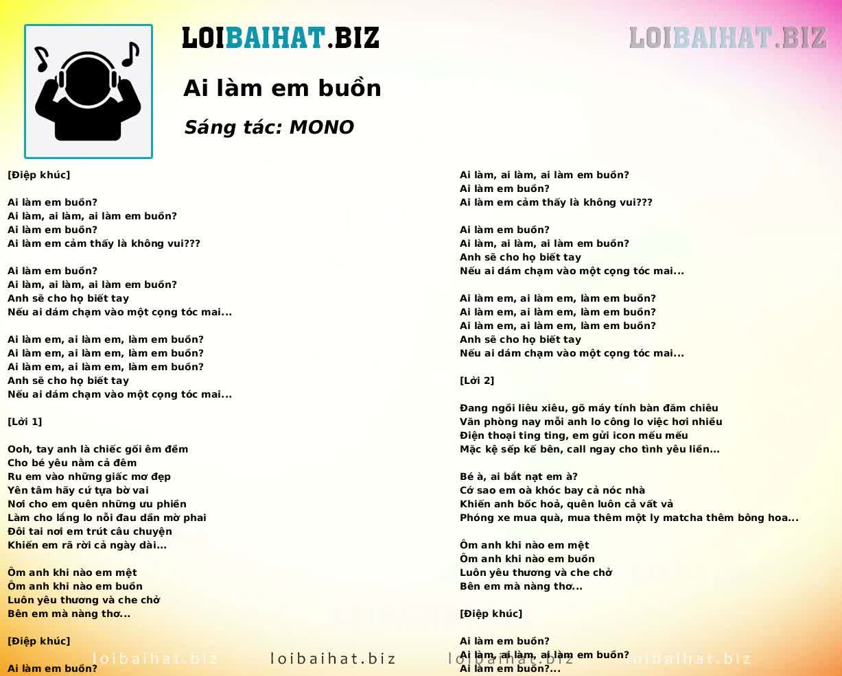 Ai làm em buồn