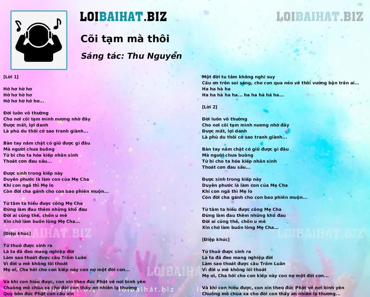 Cõi tạm mà thôi