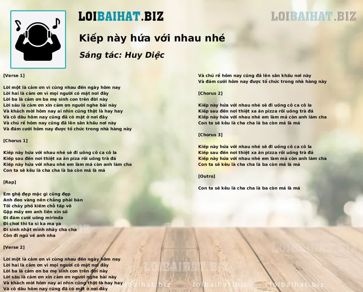 Kiếp này hứa với nhau nhé